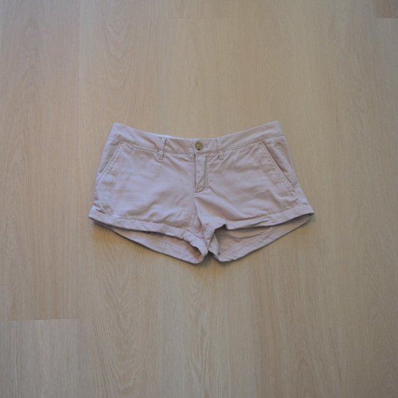 Vintage y2k TNA Light Pink Cuffed Micro Shorts - Picture 2 of 8